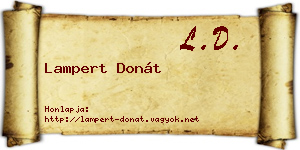 Lampert Donát névjegykártya